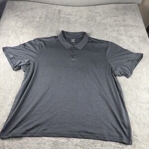 Haggar Big & Tall Button Up Polo Shirt Mens 4XB Gray